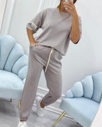 Sereliane | Casual Solid Top And Pants Set