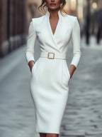 Selvianeé | Refined Black Belted Dress