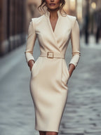 Selvianeé | Refined Black Belted Dress