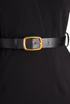 Selvianeé | Refined Black Belted Dress