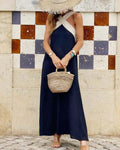 Elisara | open back halter dress