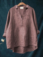 Andrea | Elegant Linen Summer Blouse