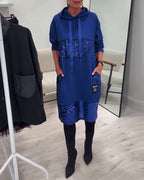 Loravynna | Trendy Patchwork Hooded Dress