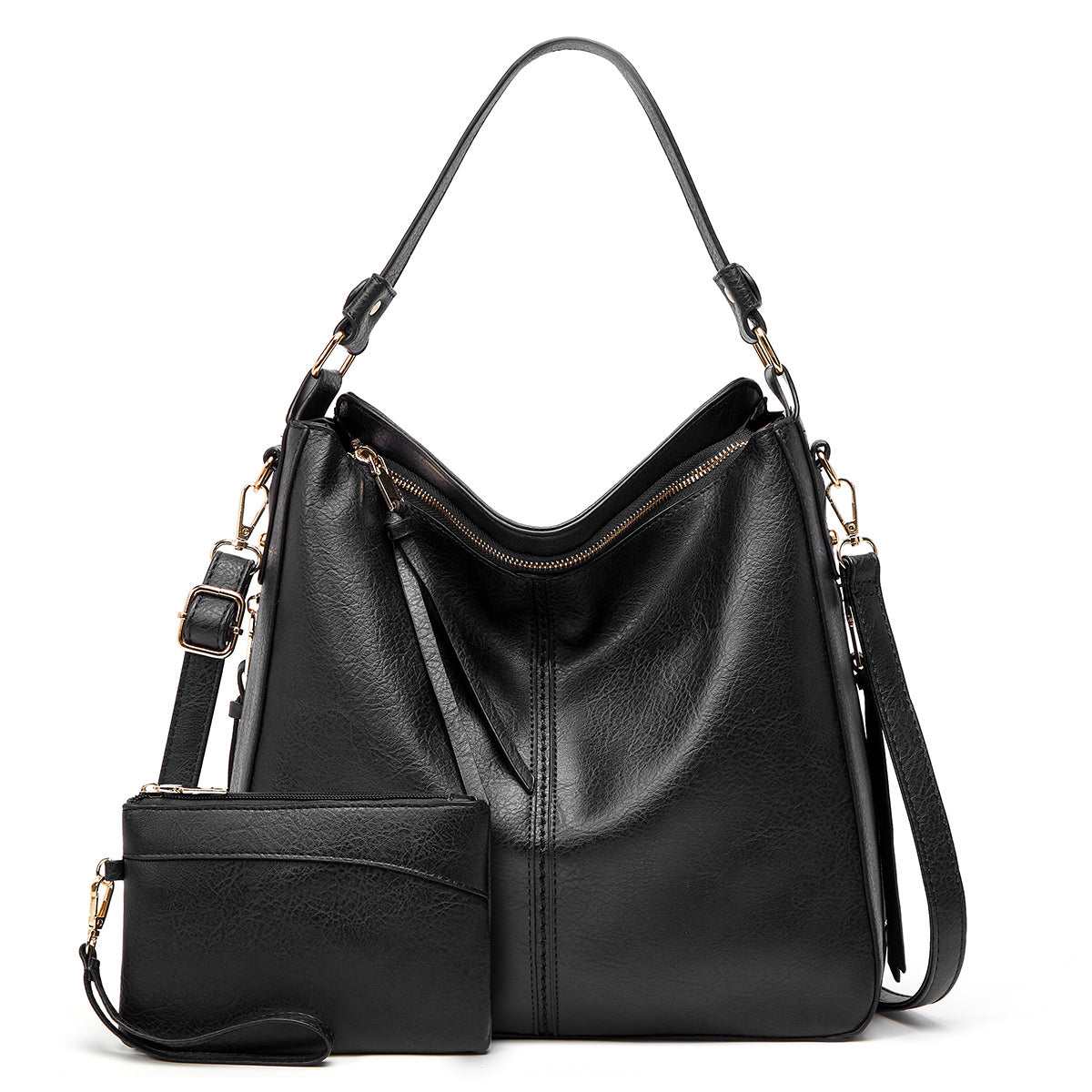 Scratch Proof Leather Hobo Handbag Versatile Wear