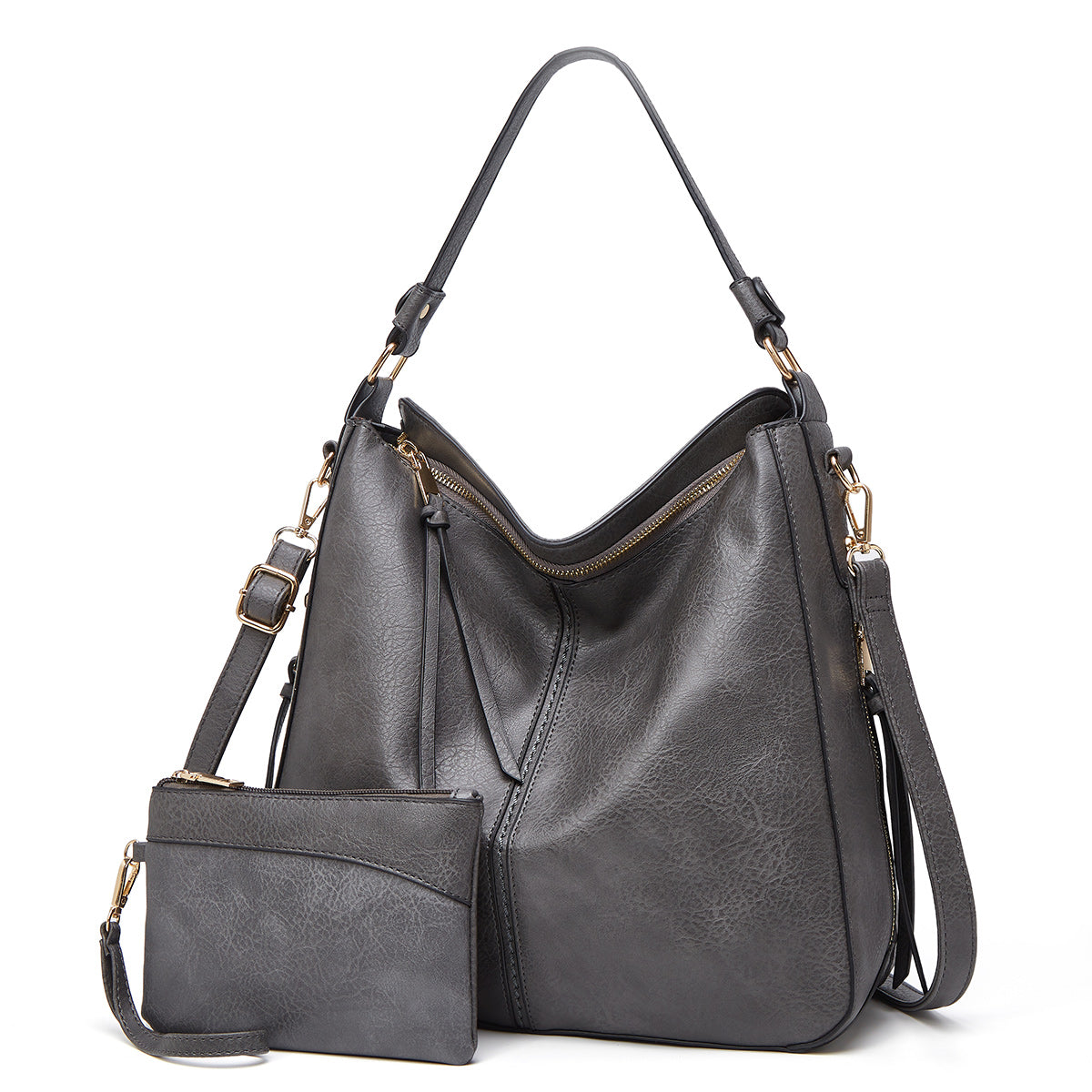 Scratch Proof Leather Hobo Handbag Versatile Wear