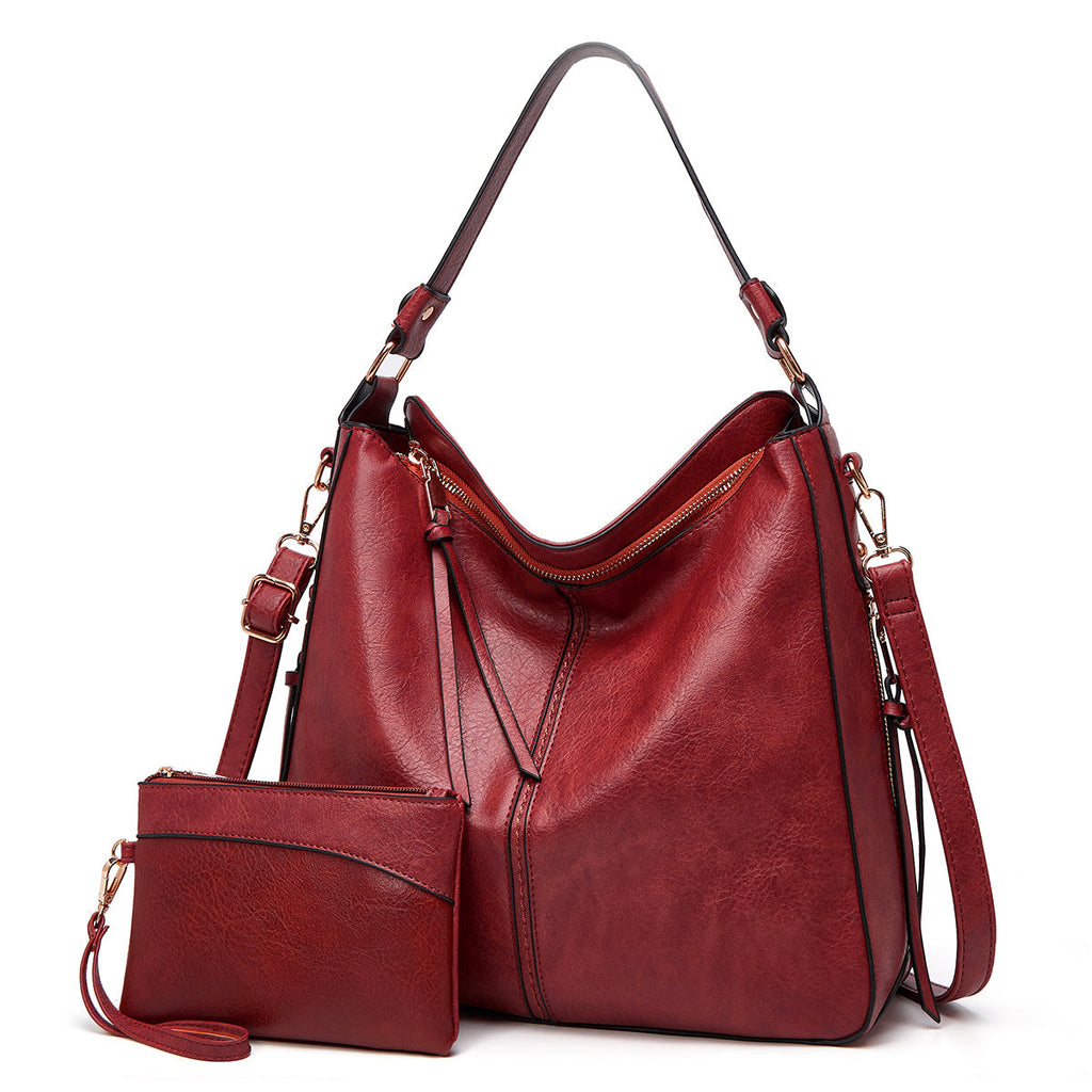 Scratch Proof Leather Hobo Handbag Versatile Wear