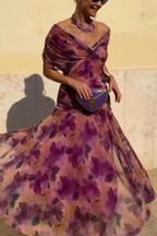 Louise | Chic V-Neck Maxi Dress for Special Occasions
