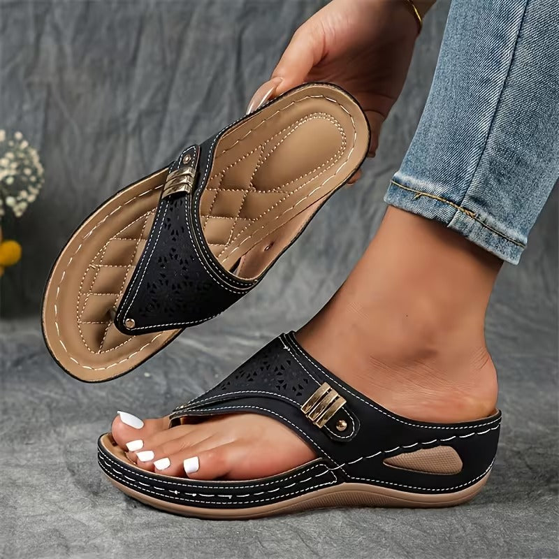 Supportive Wedge Sandals Cushioned Comfortable Fit