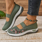 Breathable Slip On Shoes Lightweight Floral Mesh