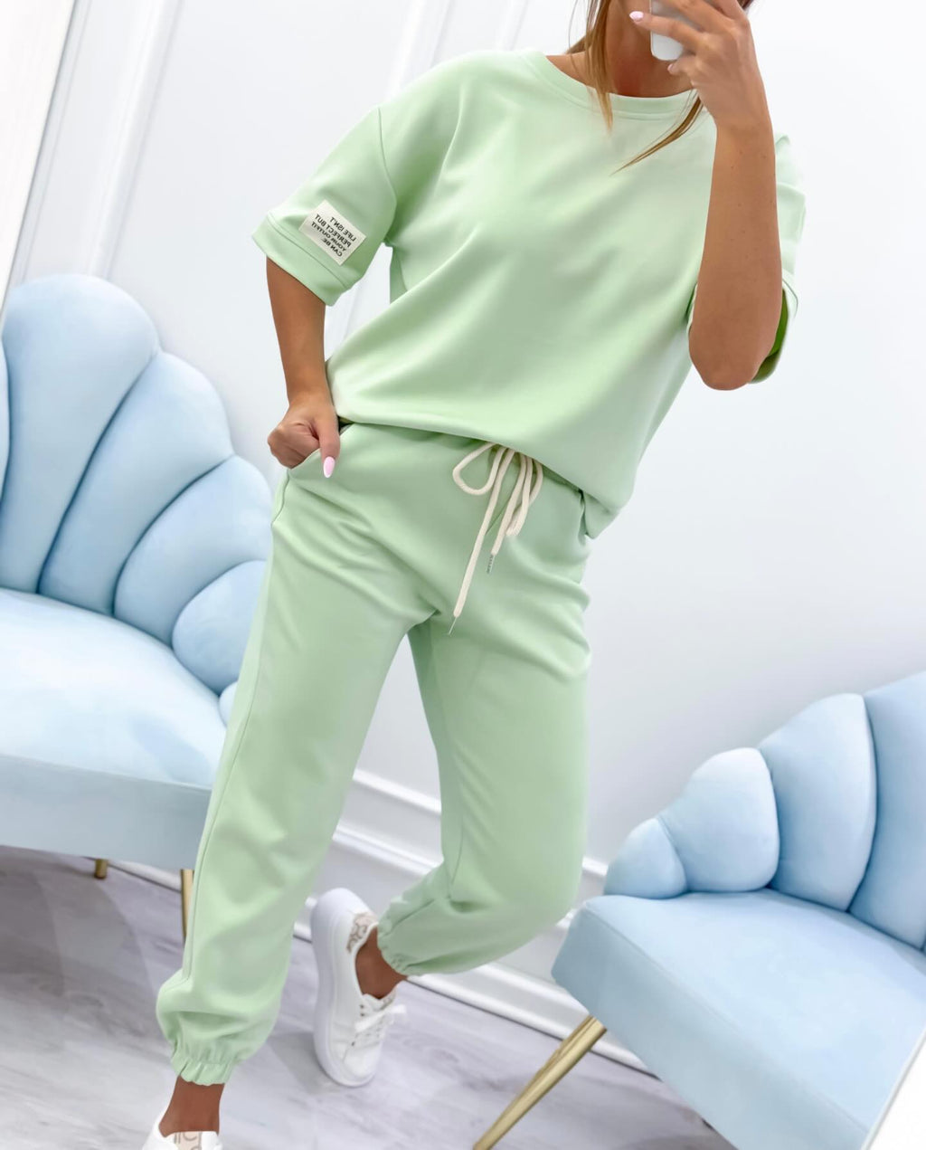 Sereliane | Casual Solid Top And Pants Set