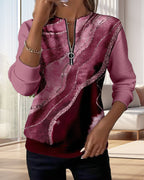 Serelitha | Half Zip Vintage Print Sweatshirt