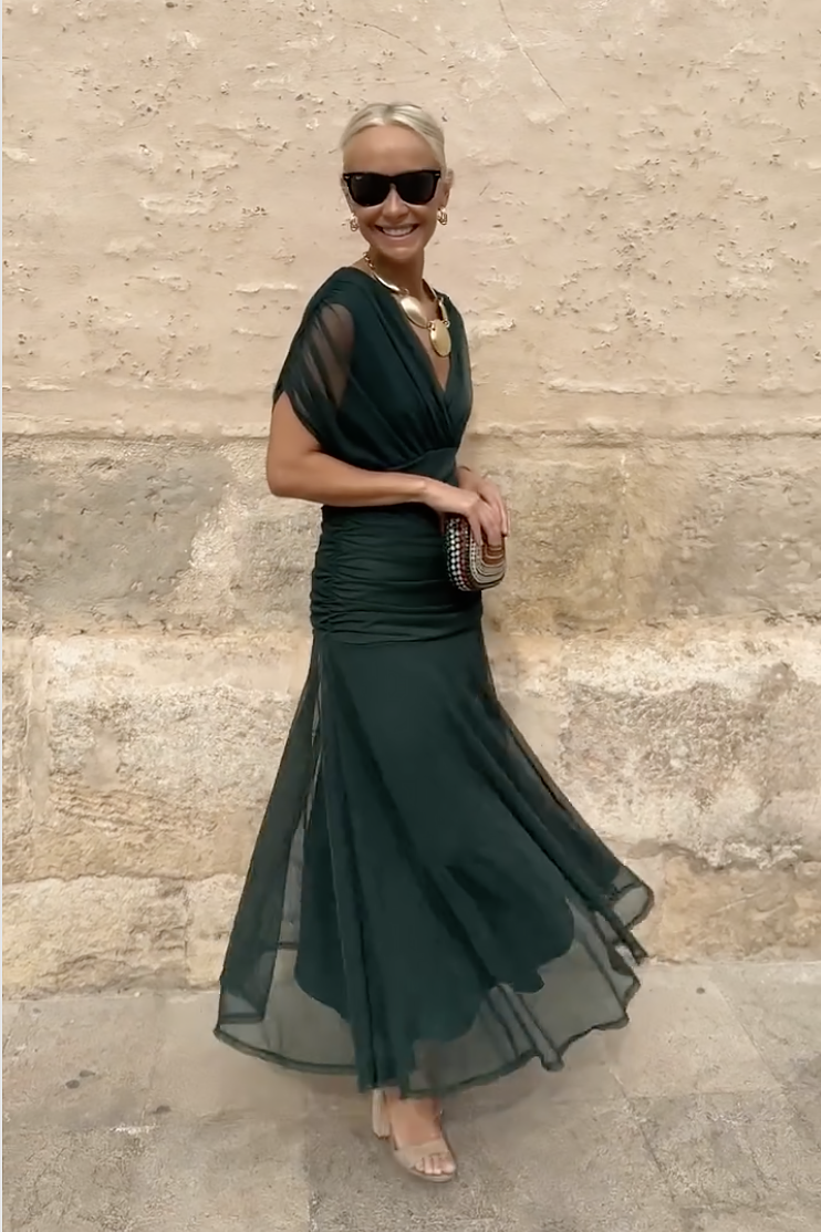 Louise | Chic V-Neck Maxi Dress for Special Occasions