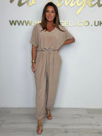 Tievelle | V Neck Tie Jumpsuit