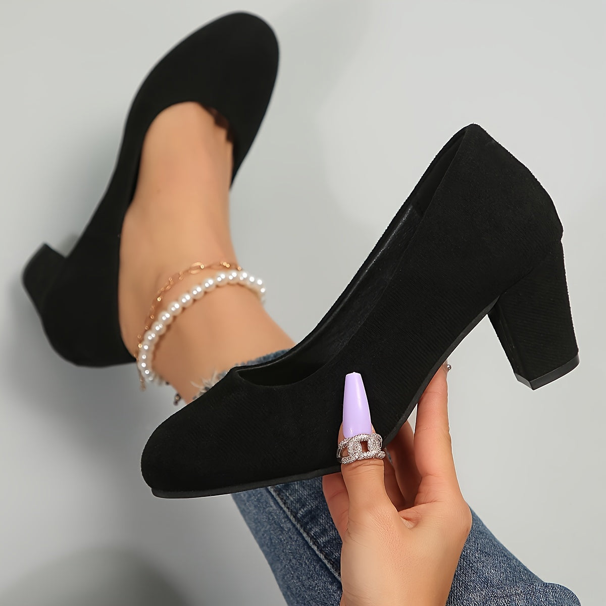 Feylarisse | Wide Toe Stable Heel Pumps