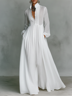 Serena | Elegant Button-Down Maxi Dress