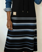 Corvania | Striped Hooded Color Mix Dress