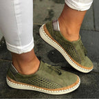 Comfortable Slip On Shoes Lightweight Breathable Olive Suede