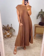 Plisara | Solid Pleated Dress