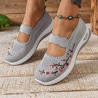 Breathable Slip On Shoes Lightweight Floral Mesh