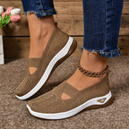 Breathable Slip On Athletic Shoes Lightweight Knit Comfort