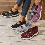 Breathable Slip On Shoes Lightweight Floral Mesh