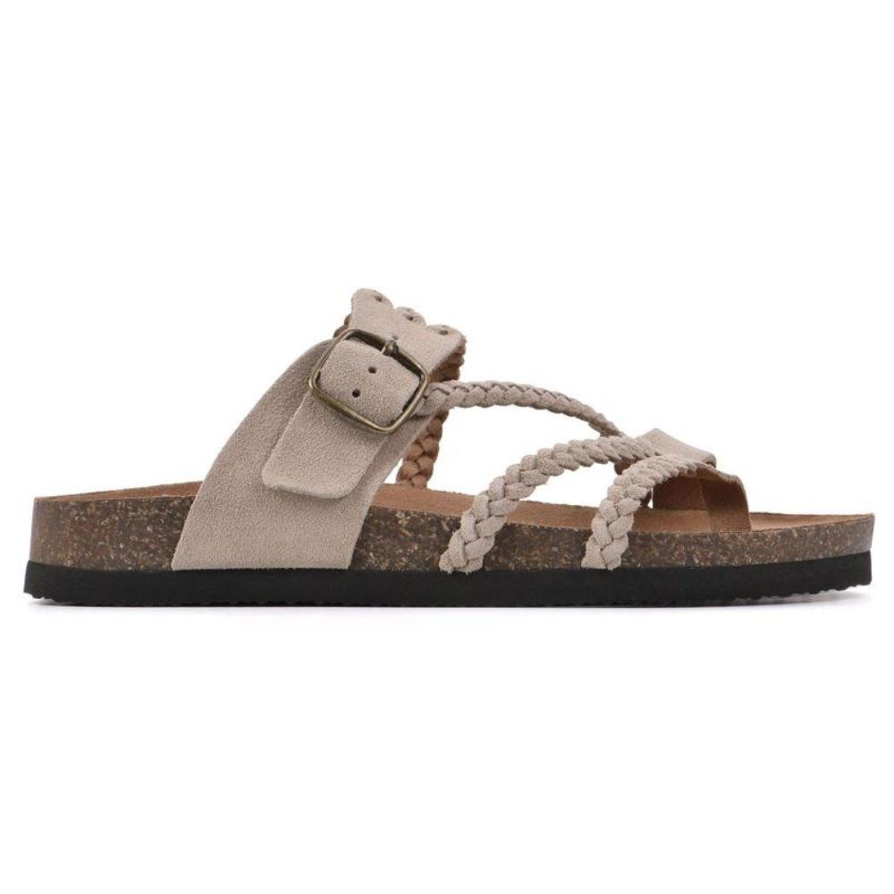 Braided Soft Suede Sandals Flat Comfortable Fit