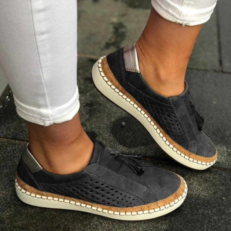 Comfortable Slip On Shoes Lightweight Breathable Olive Suede