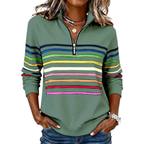 Soft Cotton Sweatshirt Relaxed Fit Colourful Stripes