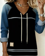 Corvania | Striped Hooded Color Mix Dress