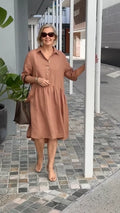 New Women's Cotton Linen Casual Dress