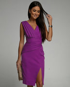 Aurelinne | Fitted V-neck Dress