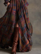 Seralyne | Checked Maxi Shirt Dress (No Belt)