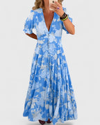 Minelda – V-Neck Floral Dress