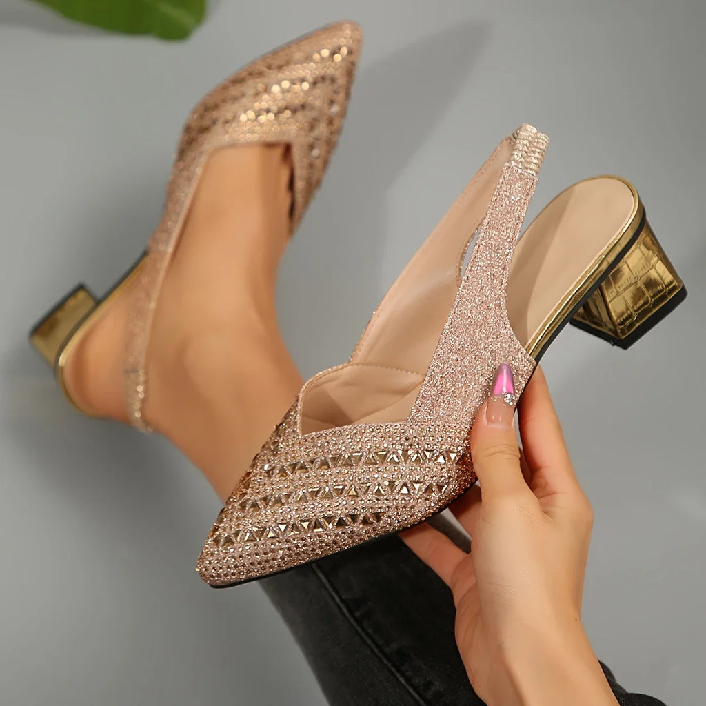 Crystelle | Elegant Crystal Heel Sandals