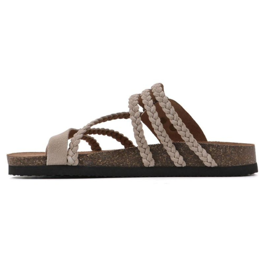 Braided Soft Suede Sandals Flat Comfortable Fit