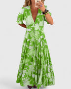 Minelda – V-Neck Floral Dress