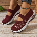 Breathable Slip On Shoes Lightweight Floral Mesh