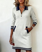 Melviera | Long-sleeve Zip Dress
