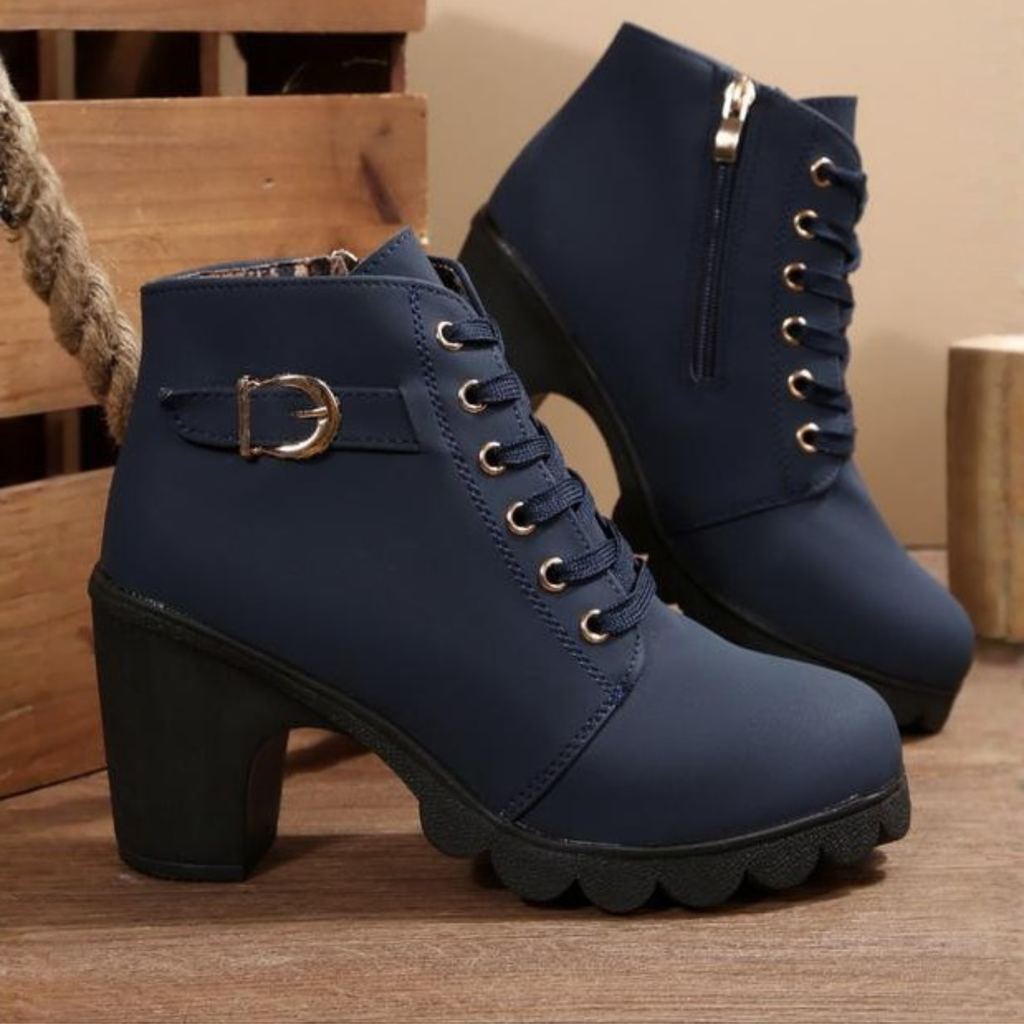 Lurevanna | Chic Lace Up Buckle Ankle Boots