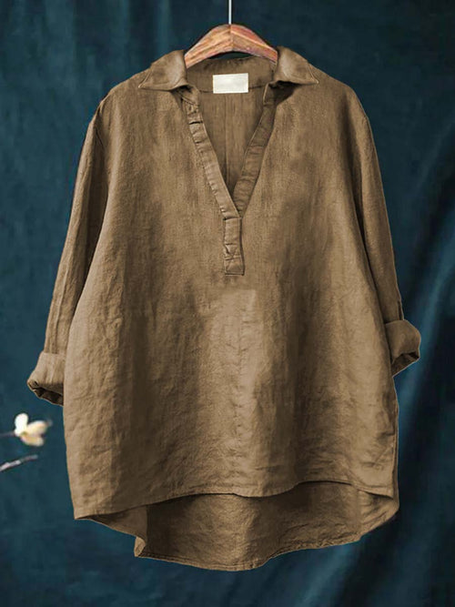 Andrea | Elegant Linen Summer Blouse