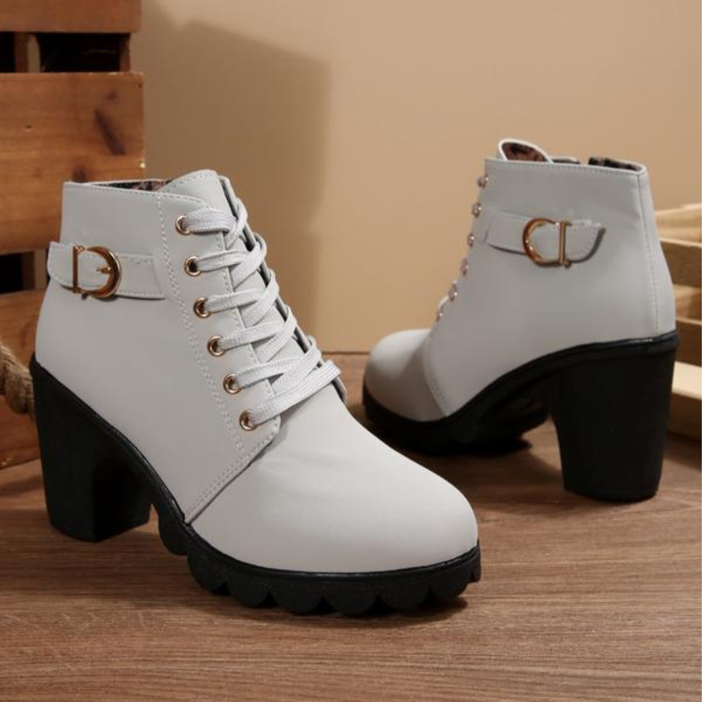 Lurevanna | Chic Lace Up Buckle Ankle Boots