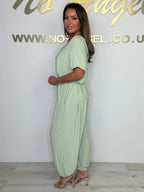 Tievelle | V Neck Tie Jumpsuit