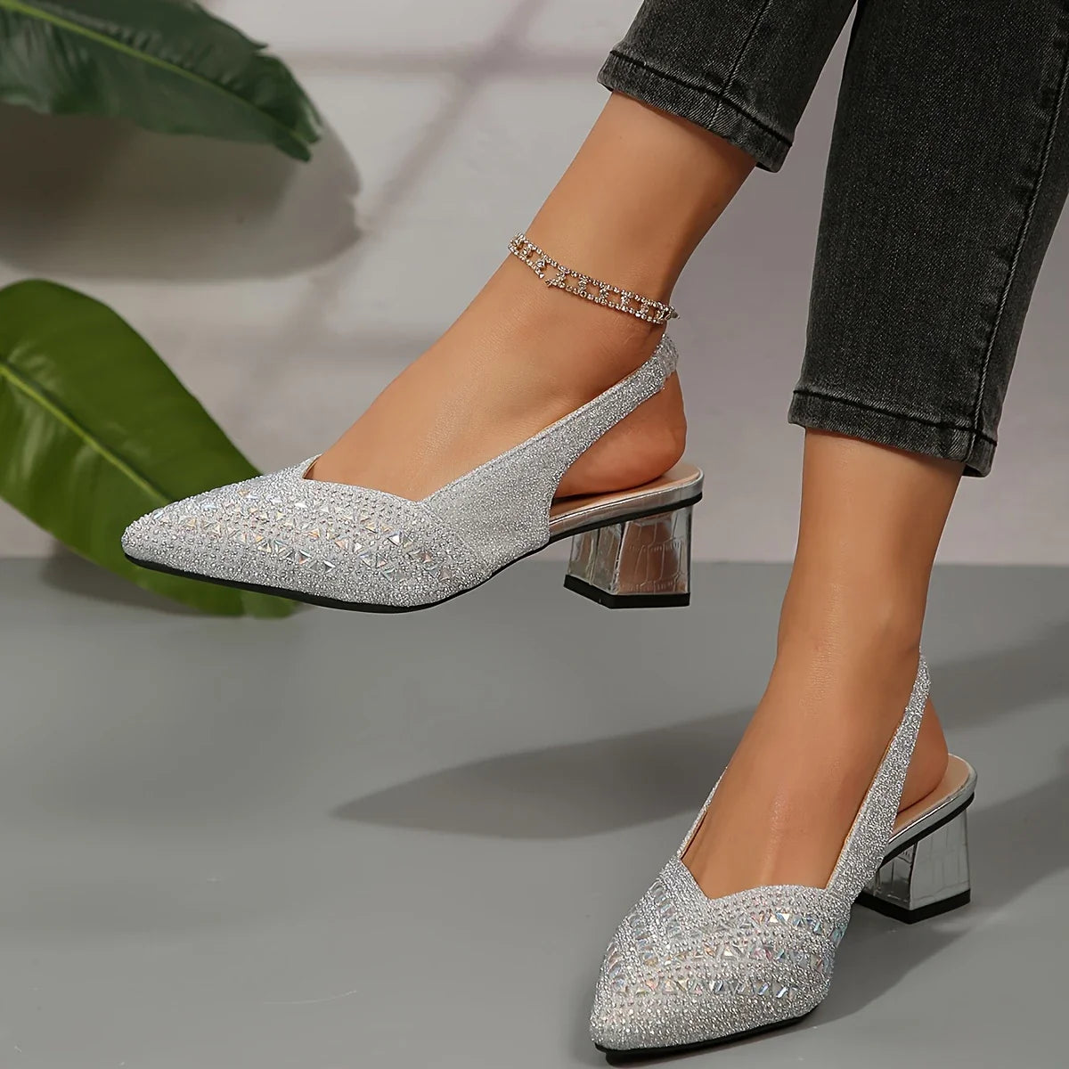 Crystelle | Elegant Crystal Heel Sandals