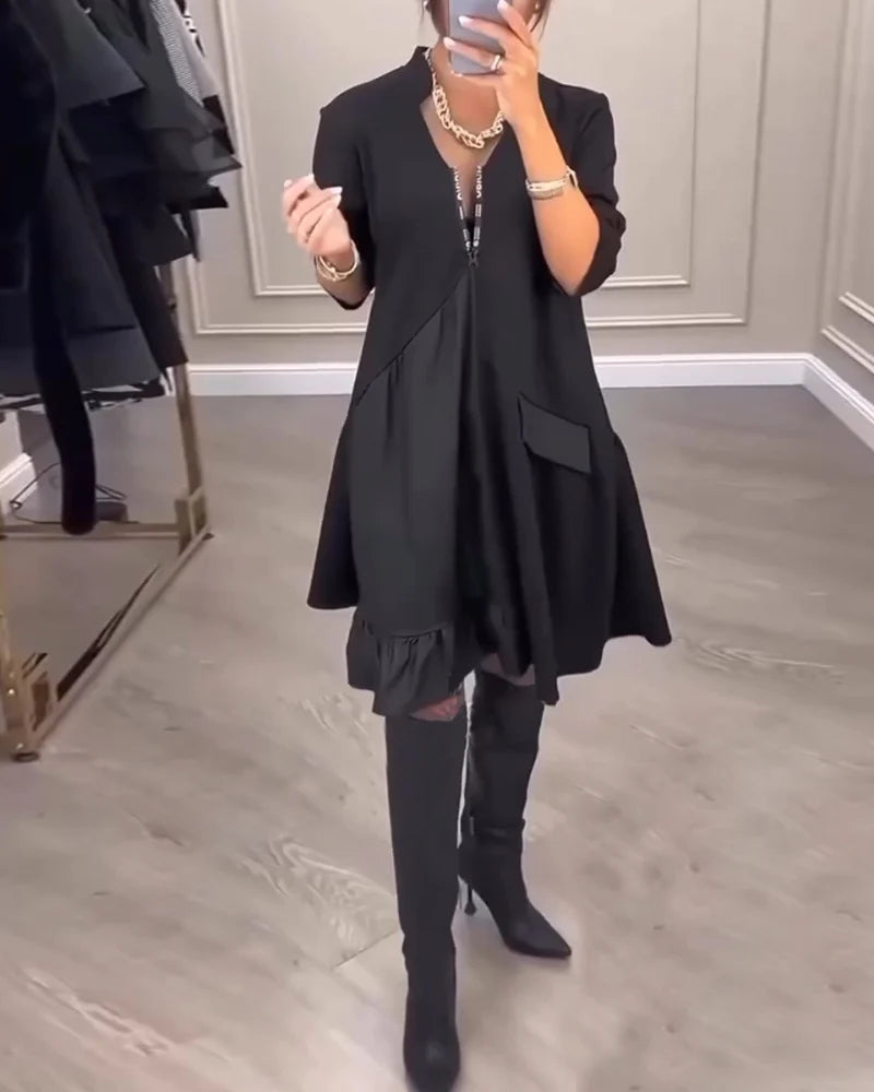 Artesia | Artistic V Neck Dress