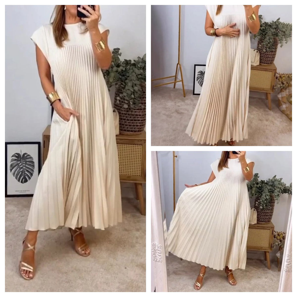 Plisara | Solid Pleated Dress