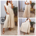 Plisara | Solid Pleated Dress