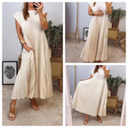 Plisara | Solid Pleated Dress