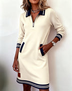 Melviera | Long-sleeve Zip Dress
