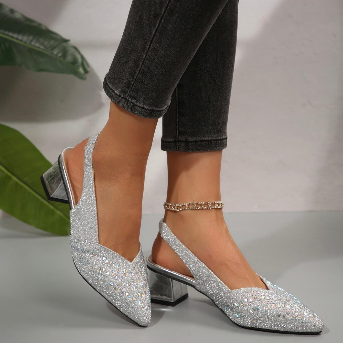 Crystelle | Elegant Crystal Heel Sandals