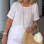 Cotton Linen Short Sleeve Dress